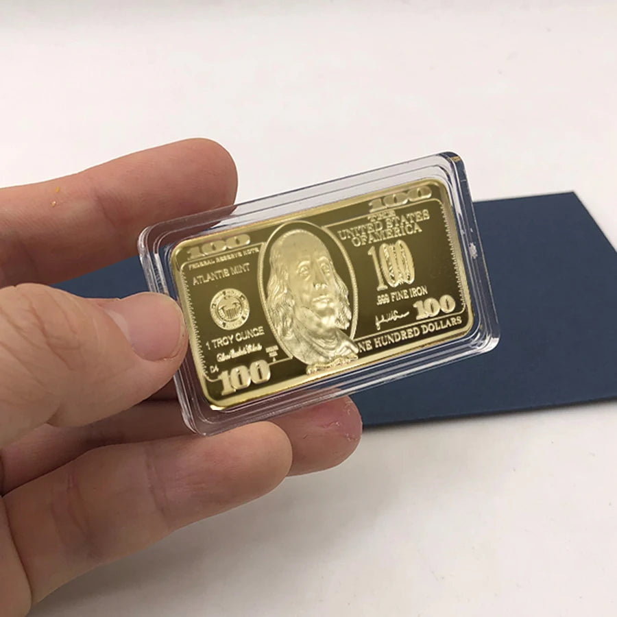 Lingotti Buffalo Placcati Oro Da 100 Dollari Stati Uniti D America Collezionabili Regalo Souvenir