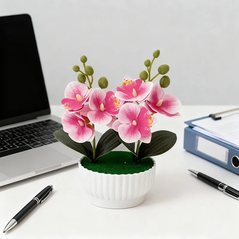 Due Set Di Tre Fiori Simulati Orchidee A Farfalla Piante In Vaso Decorazioni Per La Casa Regalo Di San Valentino