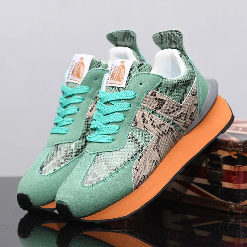Scarpe Da Ginnastica Casual Uomo Donna Con Piattaforma Maggiorata Traspirante In Pelle Retro