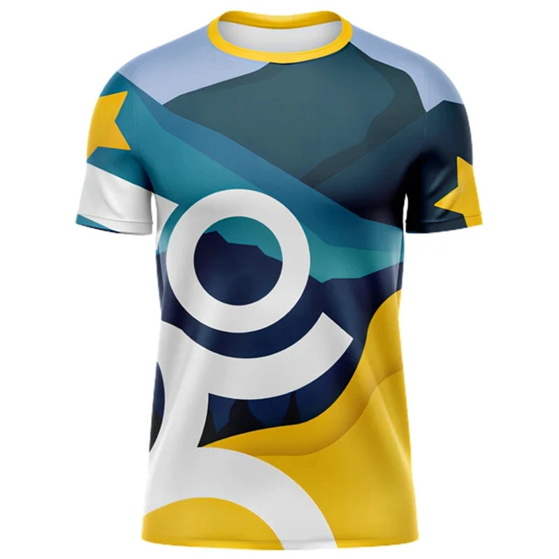 Maglietta Da Corsa Uomo Donna 3D Stampata Estate Casual Fitness All Aperto Girocollo T Shirt Sportiva