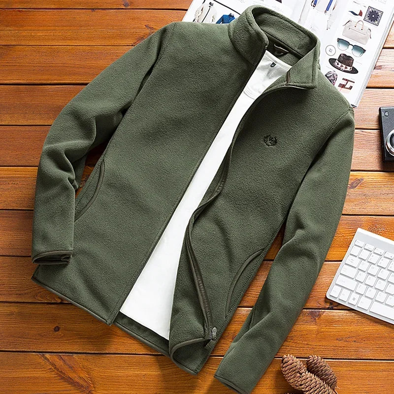 Giacca Da Uomo In Pile Da Montagna Softshell Capispalla Polartec Verde Militare 4XL Plus Size Termica