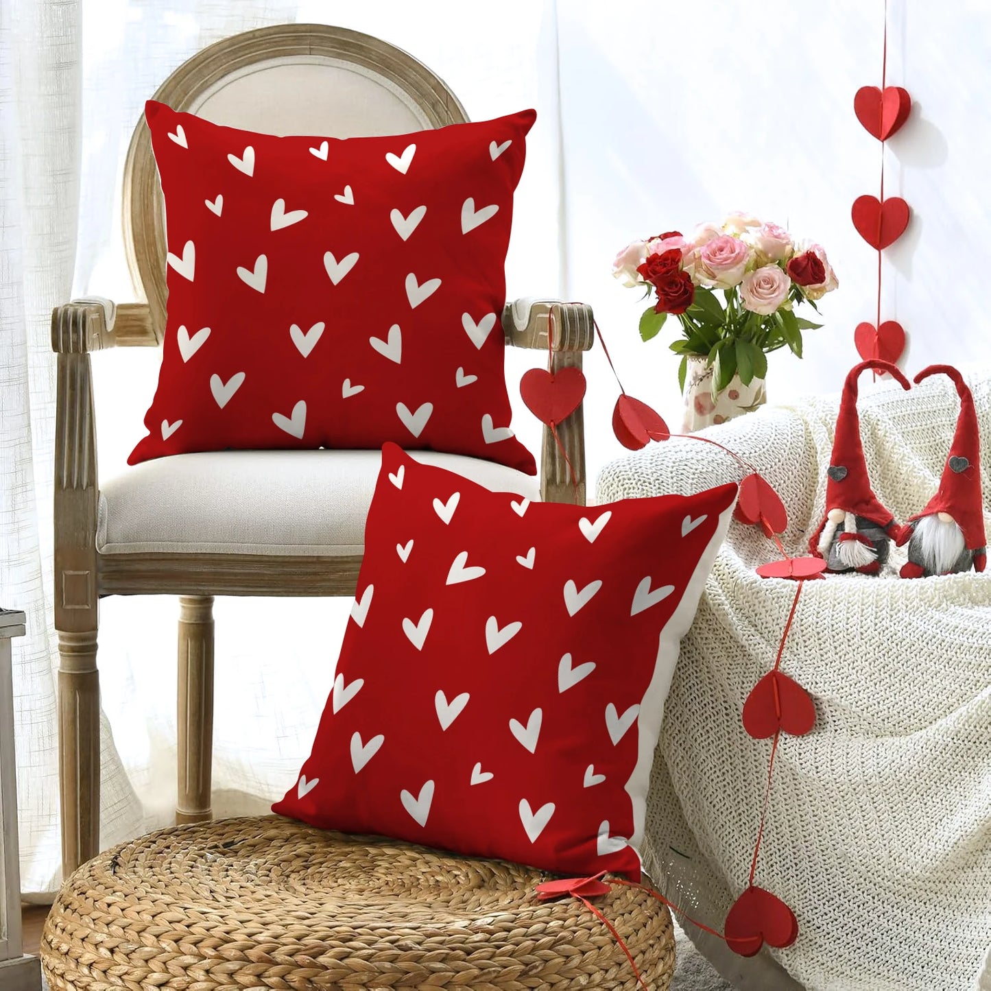 Due Fodere Per Cuscino San Valentino Con Busta D Amore Per Decorazione Divano E Anniversario Di Matrimonio