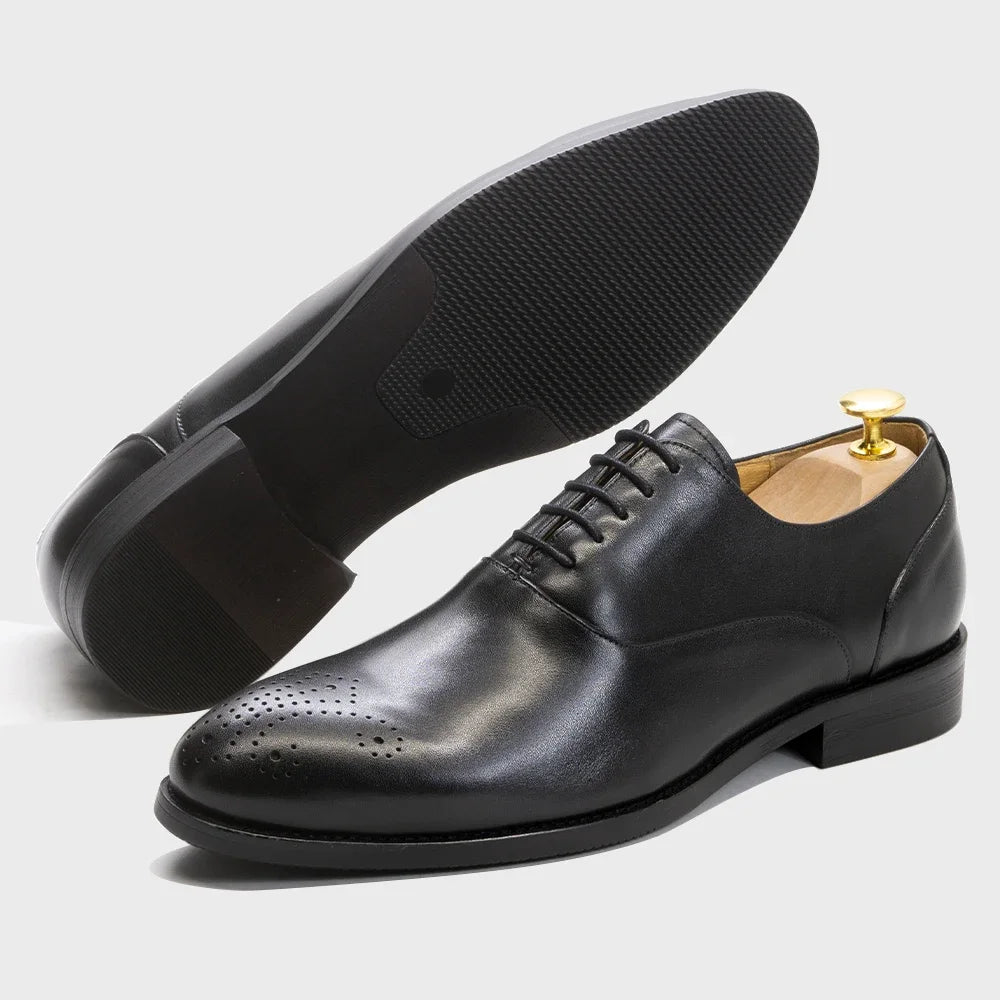 Scarpe Oxford Da Uomo In Vera Pelle Stile Classico Italiano Con Lacci Per Matrimonio Ufficio Aziendale Nere E Marroni