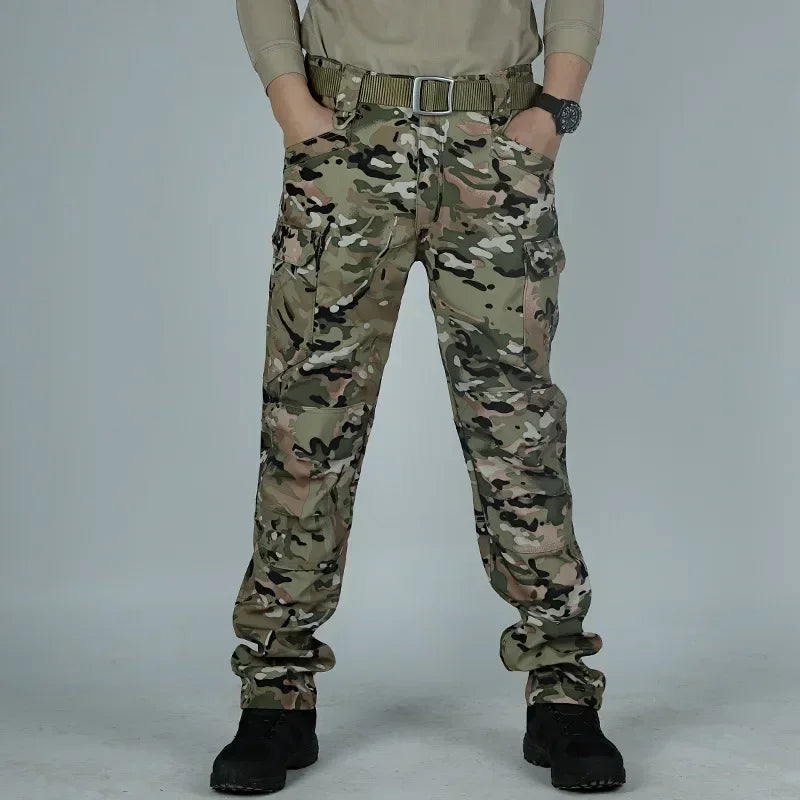 Completo Tattico Mimetico Uomo Giacca Impermeabile Con Cappuccio Zip Pantaloni Softshell Militari Tuta Invernale Pile
