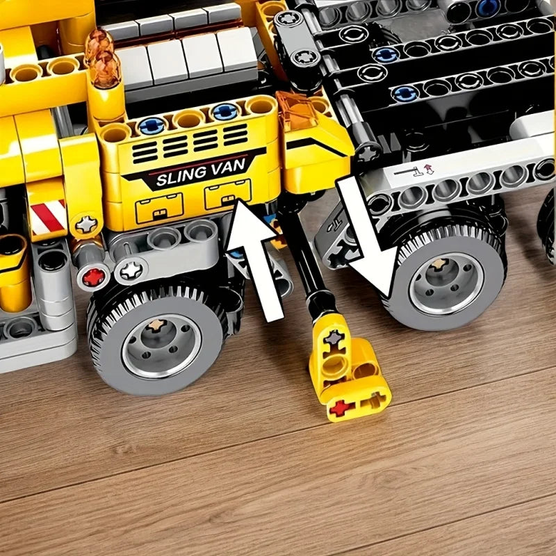 Set Di Blocchi Da Costruzione Con Gru Telescopica Gialla Modello Educativo Assemblato Decorazione Casa E Regalo Adulti