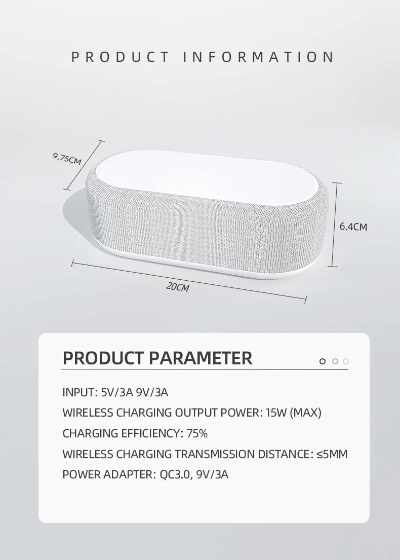 Sveglia Dock Caricabatterie Wireless Con Lampada Notturna E Termometro Da Scrivania Per iPhone 17 16 15 14 13