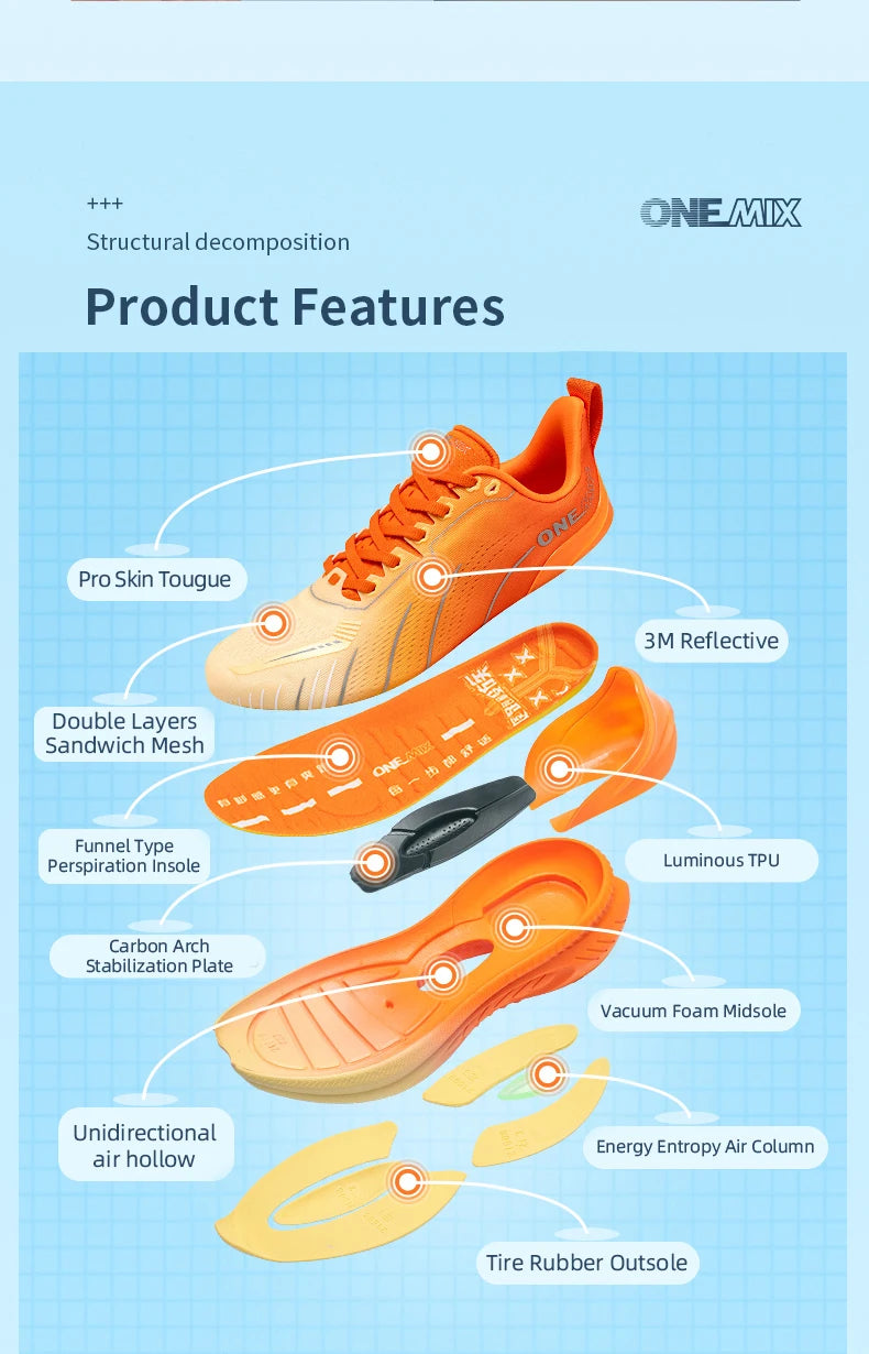 Onemix Nuove Scarpe Da Corsa Ammortizzanti Uomo Runner Antiscivolo Per Esterno Scarpe Da Ginnastica Sportive