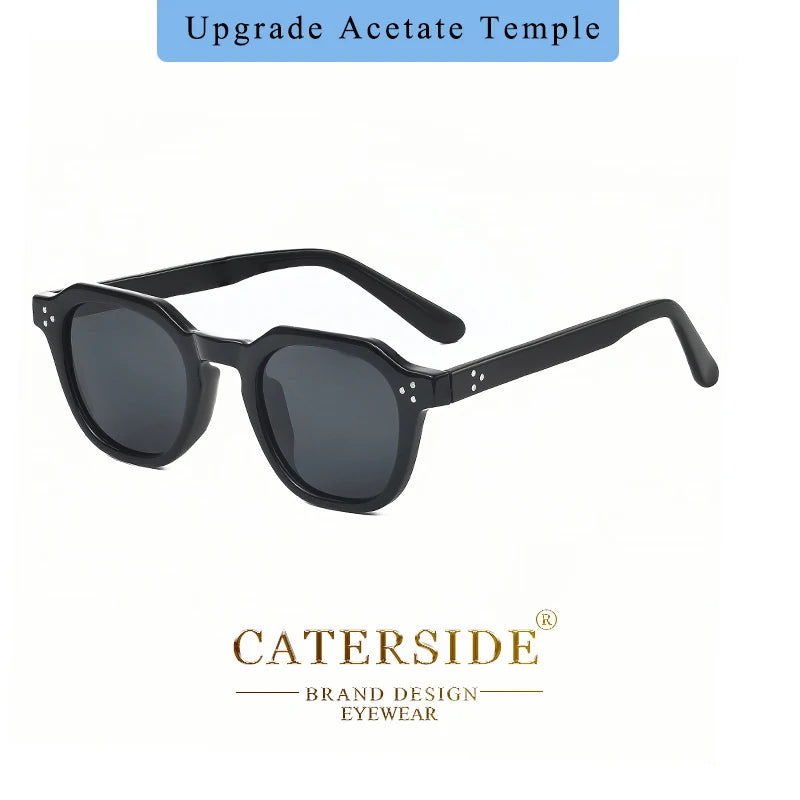 Occhiali Da Sole Polarizzati Retrò Unisex Caterside Ultraleggeri Montatura TR90 Poligonale Per Esterni Viaggio Di Qualità