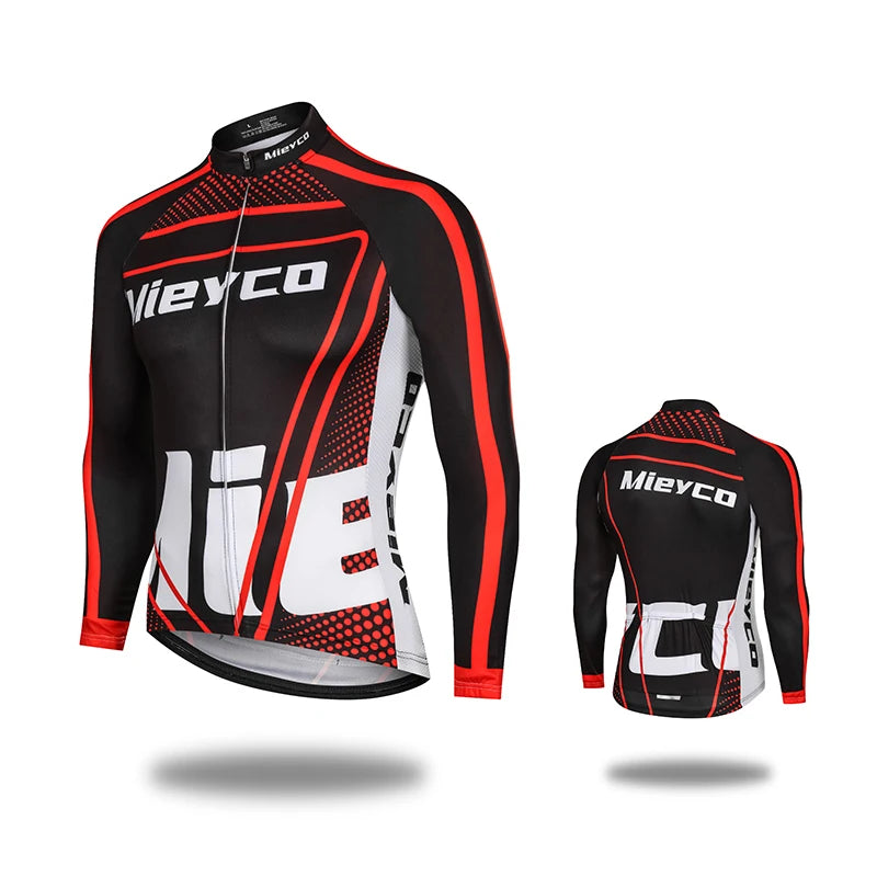 MIEYCOM Abbigliamento Ciclismo Uomo Maniche Lunghe Giacca Traspirante Protezione Solare MTB Corsa Primavera Autunno