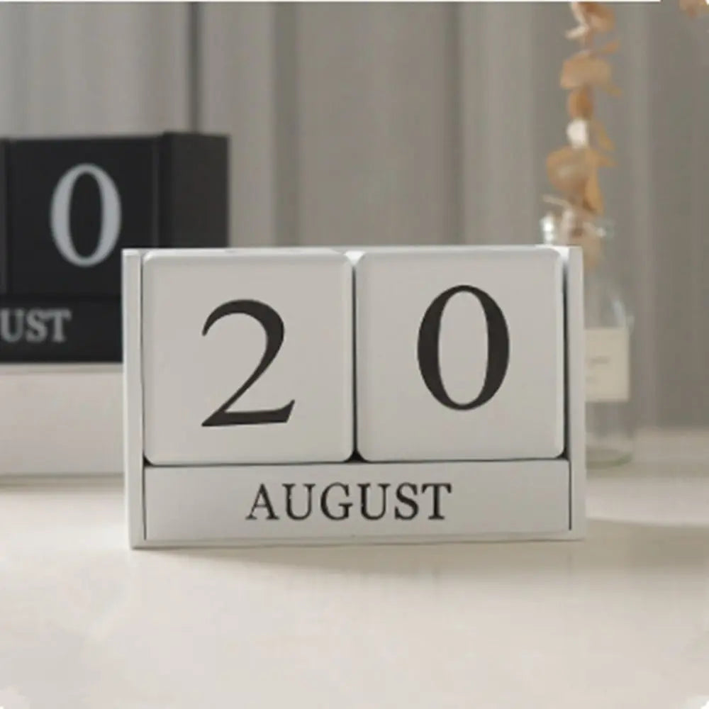 Calendario Perpetuo In Legno MDF Con Blocchi Eterni Display Mensile Stile Pastorale Per Ufficio E Casa Decorativo