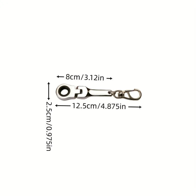 Chiave A Cricchetto Mini Da 10 Mm JDM Portachiavi In Metallo Con Anello Regolabile Strumento Da Corsa