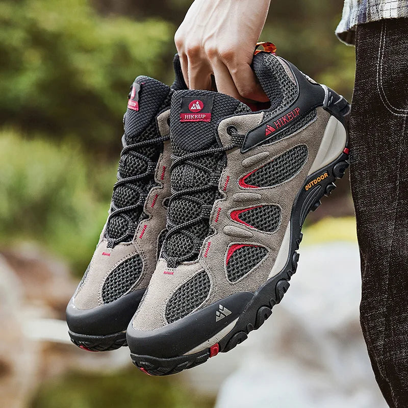 Hikeup Scarpe Da Uomo Traspiranti Da Trekking All'aperto Antispruzzo Mountain Climbing Sport Sneaker Da Trekking
