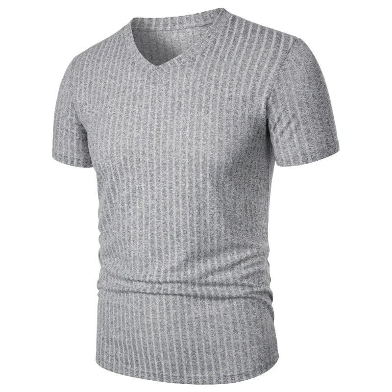 T Shirt Muscolari Da Uomo A Maniche Corte Estive Elasticizzate Scollo A V Bodybuilding Streetwear Allenamento Costine