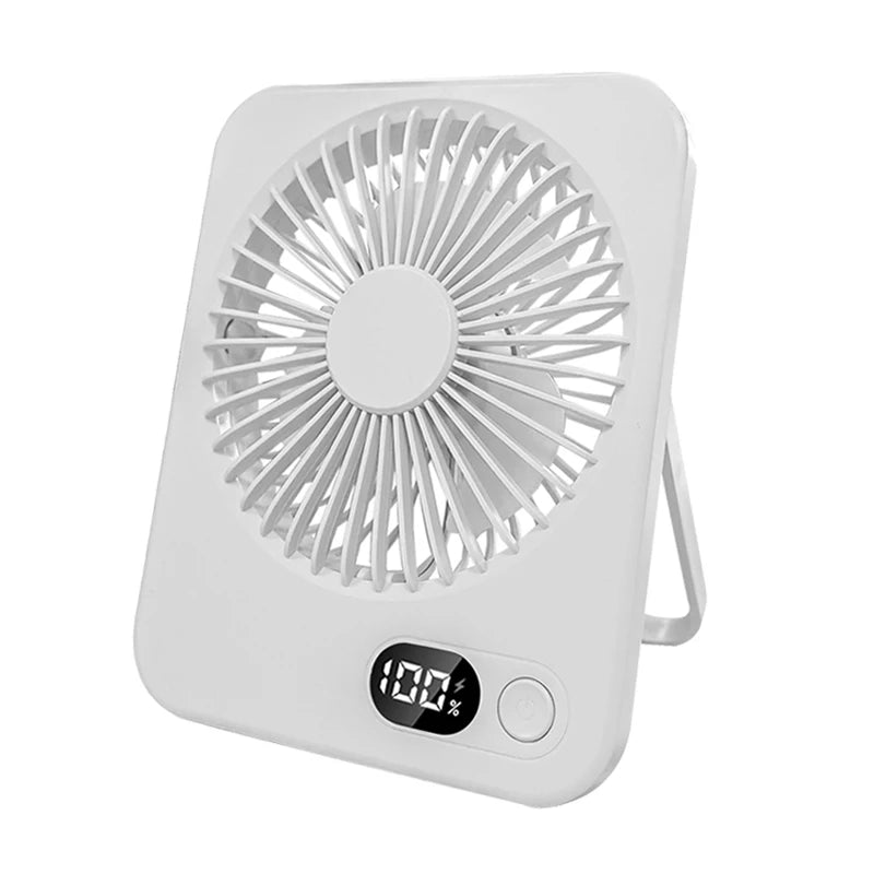 Ventilatore da Tavolo Portatile Pieghevole Ricaricabile USB a Cinque Marce per Ufficio Domestico Studenti