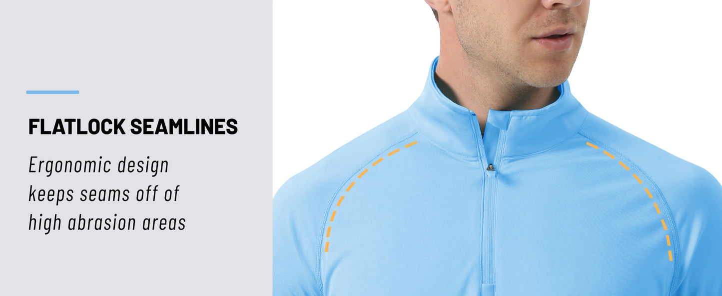 TACVASEN UPF50+ T-shirt con protezione UV Camicia da pesca leggera a maniche lunghe ad asciugatura rapida da uomo Escursionismo all'aperto Allenamento Protezioni