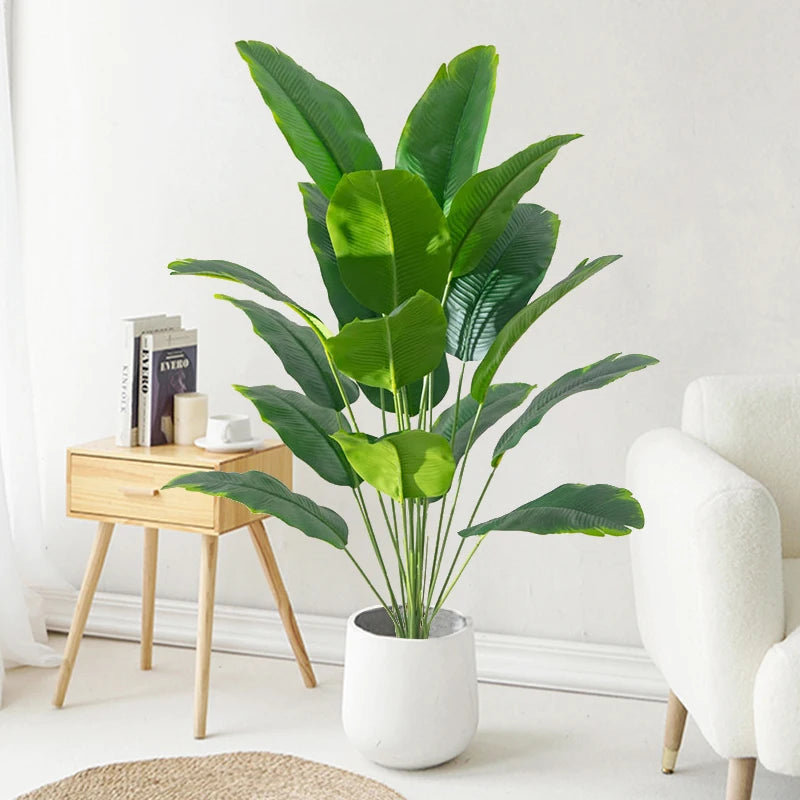 Piante Artificiali Grande Palma Tropicale Banana Finte Foglie Real Touch Monstera Plastica Per Casa Giardino Decorazione