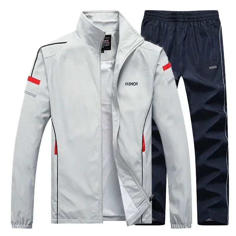 Tuta Sportiva Uomo 2 Pezzi Giacca Con Zip Pantaloni Vita Elastica Allenamento Pallacanestro