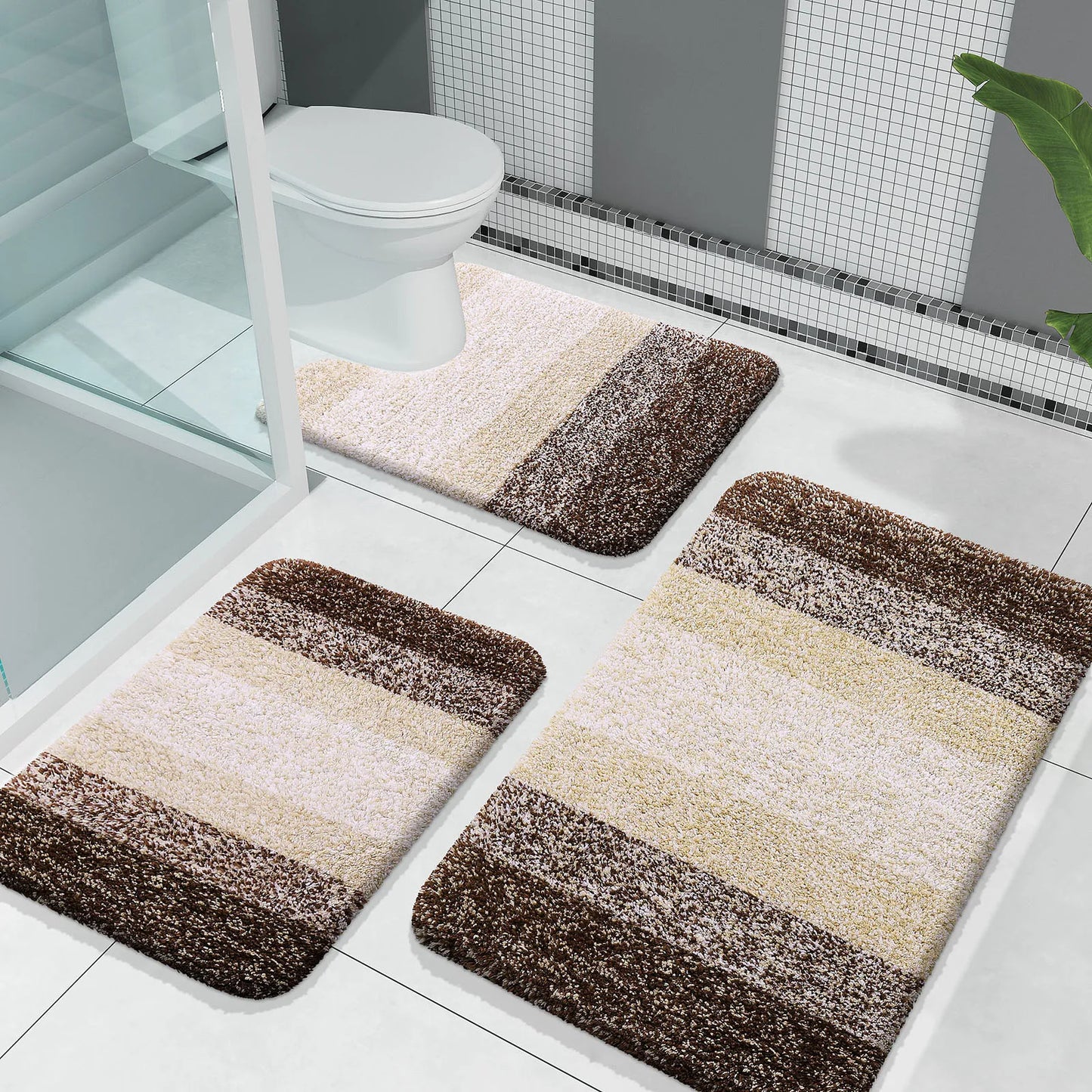 Kitinjoy Tappeto Da Bagno In Microfibra Assorbente Morbido Antiscivolo Shaggy Lavabile In Lavatrice