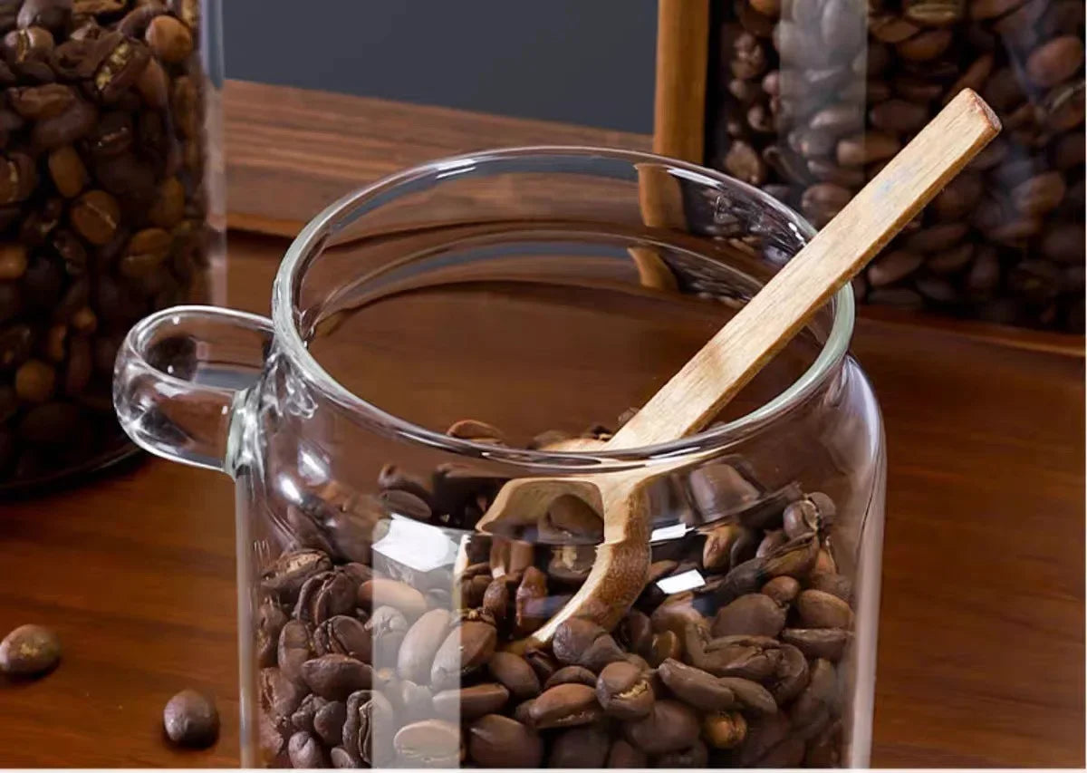JUSTINLAU Barattoli In Vetro Sigillato Per Cereali E Chicchi Di Caffè Con Cucchiaio E Spezie Da Cucina 400ml 600ml 900ml