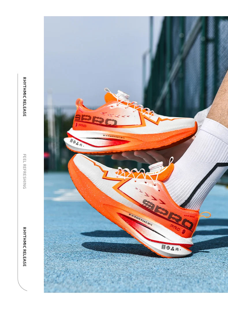 Scarpe Da Corsa Fluorescenti Con Piastra In Carbonio Per Maratona Sneakers Respiranti Leggere Per Uomo E Donna