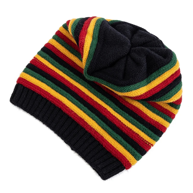 Nuovi Cappelli Invernali Slouchy da Donna per Tenere al Caldo Berretto Lavorato a Maglia a Righe Design