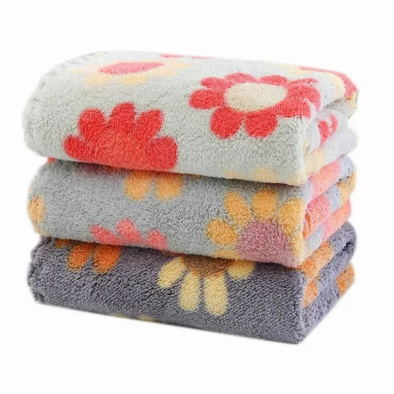 Panni Cucina In Pile Di Corallo 4 Pezzi Morbidi Assorbenti Ideali Per Famiglie Stampa Girasole 30x30 Cm