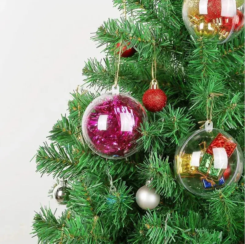 Palline Natalizie Trasparenti In Plastica 10 Pz Per Albero Di Natale Decorazione Casa Regalo Di Nozze