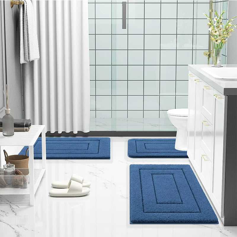 Homaxy Tappetino Da Bagno In Velluto A Doppio Telaio Antiscivolo Per Interni Assorbe Acqua E Trappola Sporco Comodo
