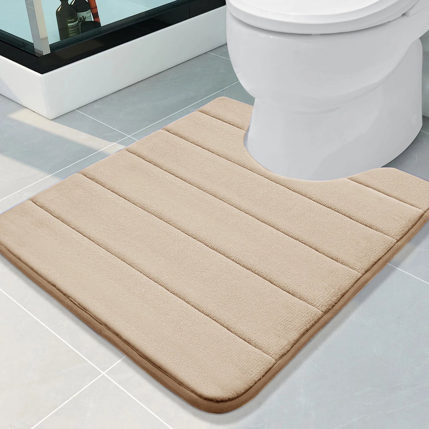 Tappetino Da Bagno A Forma Di U 50x60 Cm Memory Foam Assorbente Antiscivolo Per Pavimento Del Bagno
