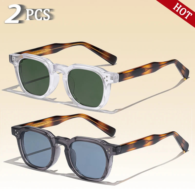 Occhiali Da Sole Retro Punk Quadrati Caterside Unisex Set Da 2 Pezzi Design Personalizzato Regalo Per Festival