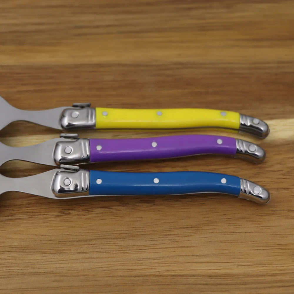 Set Da 6 Cucchiaini Da Caffè In Acciaio Inox Con Manico Arcobaleno ABS Laguiole Per Gelato E Dolci Stoviglie Colorate