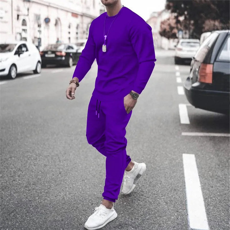 Set Da Uomo Due Pezzi Felpa E Pantaloni Jogger Per Corsa Allenamento Autunno Inverno 2025