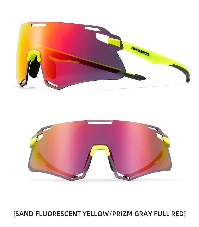 ROCKBROS Occhiali Da Ciclismo Leggeri Senza Cornice Lenti Fotocromatiche Ad Alta Definizione Per Strada Sportivi