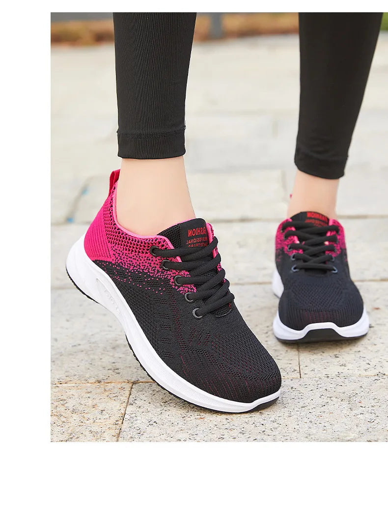 Scarpe Da Ginnastica Da Donna Vulcanizzate Air Mesh Morbide E Leggere Con Plateau Basso Da 1 A 3 Cm Lacci Scarpe Casual