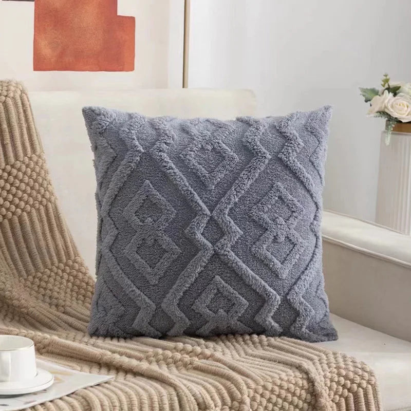 Fodera Cuscino In Velluto Jacquard Fiocco Di Neve Stampato 1 Pezzo Decor Casa Eleganza