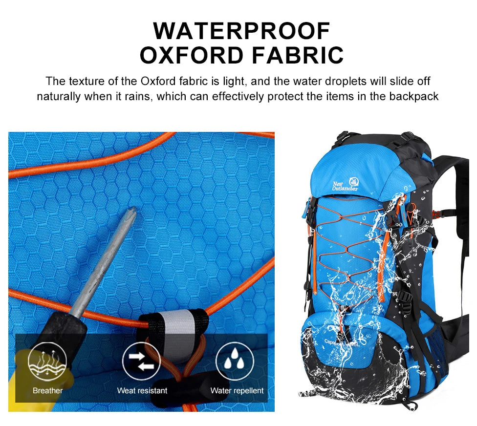 West Tune Zaino Impermeabile Da Arrampicata 65 Litri Borsa Outdoor Grande Capacità Per Trekking e Campeggio