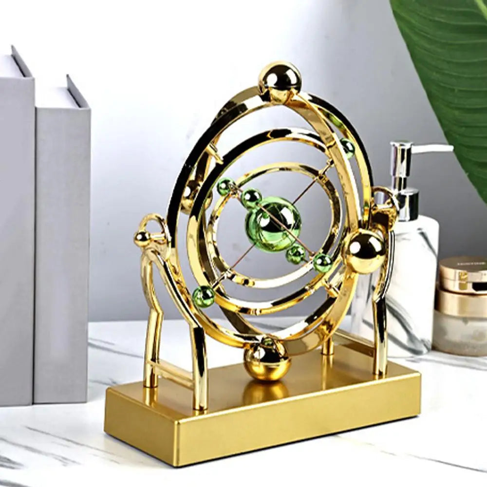 Pendolo Perpetuo Orbita Celeste Decorazione da Scrivania Cinetica Modello Astronomico per Home Office Scultura Rotante