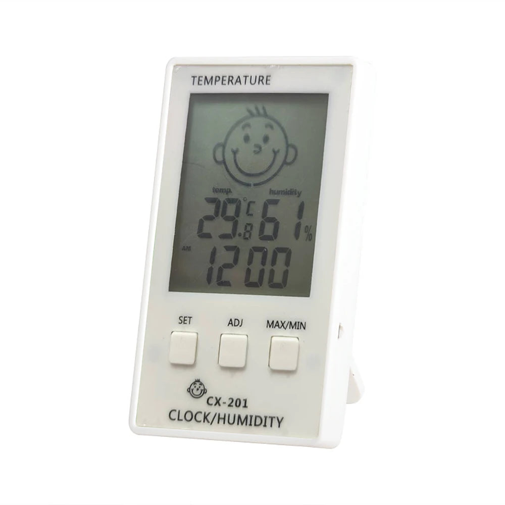 CX 201 Termometro Digitale 3 In 1 Igrometro Orologio Elettronico Interno Monitor Umidità