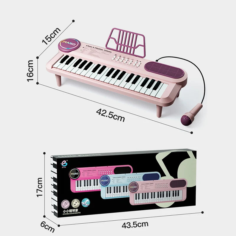 Tastiera Per Pianoforte Per Bambini A 37 Tasti Elettronico Multifunzione Con Microfono Giocattolo Educativo Per Educazione
