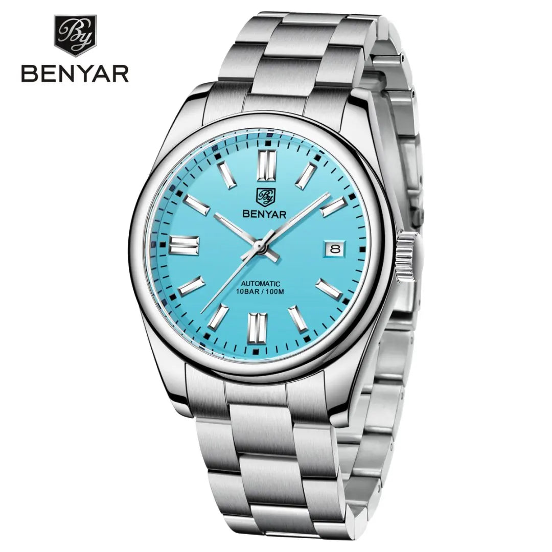 Orologio Automatico Meccanico Lusso da Uomo con Calendario Impermeabile 100m Acciaio Inossidabile Luminoso