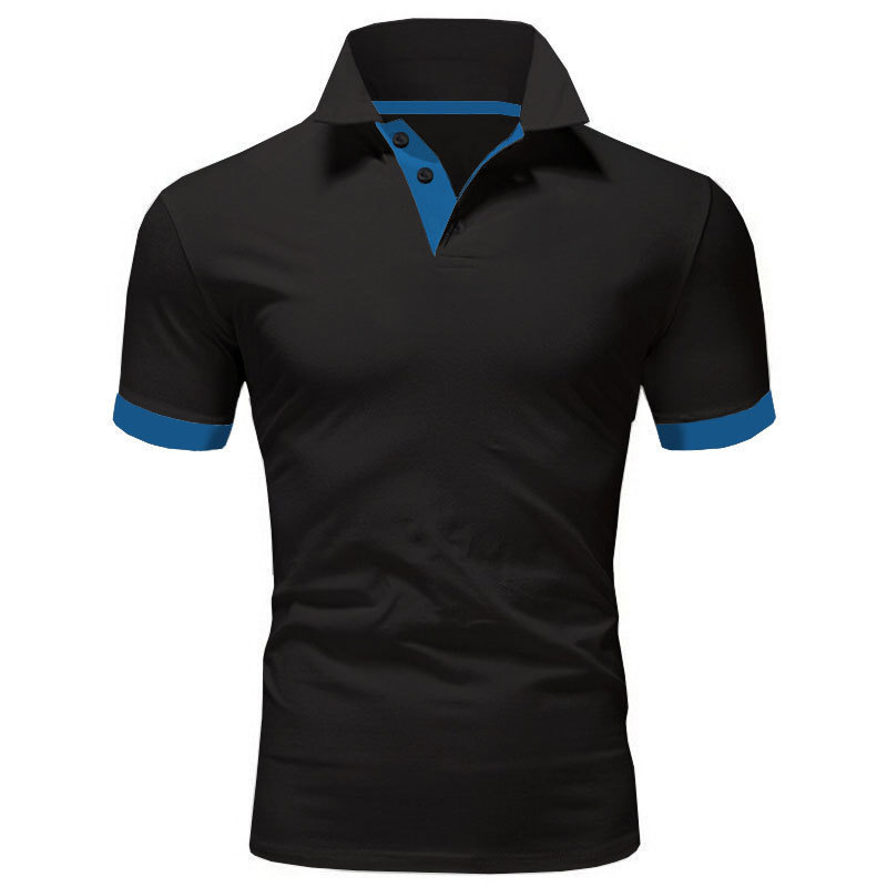 Polo Uomo A Maniche Corte Slim Fit Traspirante Antirughe Ad Asciugatura Rapida Camicia Casual