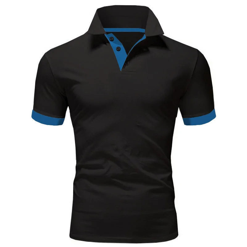 Polo Uomo A Maniche Corte Slim Fit Traspirante Antirughe Ad Asciugatura Rapida Camicia Casual