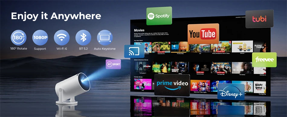 Nuovo Proiettore HY300 2026 4K Android 11 WiFi 6 290 ANSI Allwinner H713 BT5.0 Portatile per Esterni Cinema