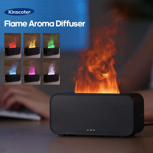 Nuovo Mini Diffusore di Aroma Umidificatore Ad Ultrasuoni Freddo Mist Maker Fogger LED Olio Essenziale Fiamma Lampada Difusore