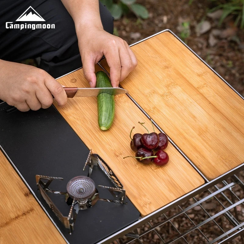 CAMPINGMOON Tavola Di Bambù Per Barbecue CKP25 Piatto Da Tavolo In Legno Per Campeggio Esterno Vassoio Per Alimenti