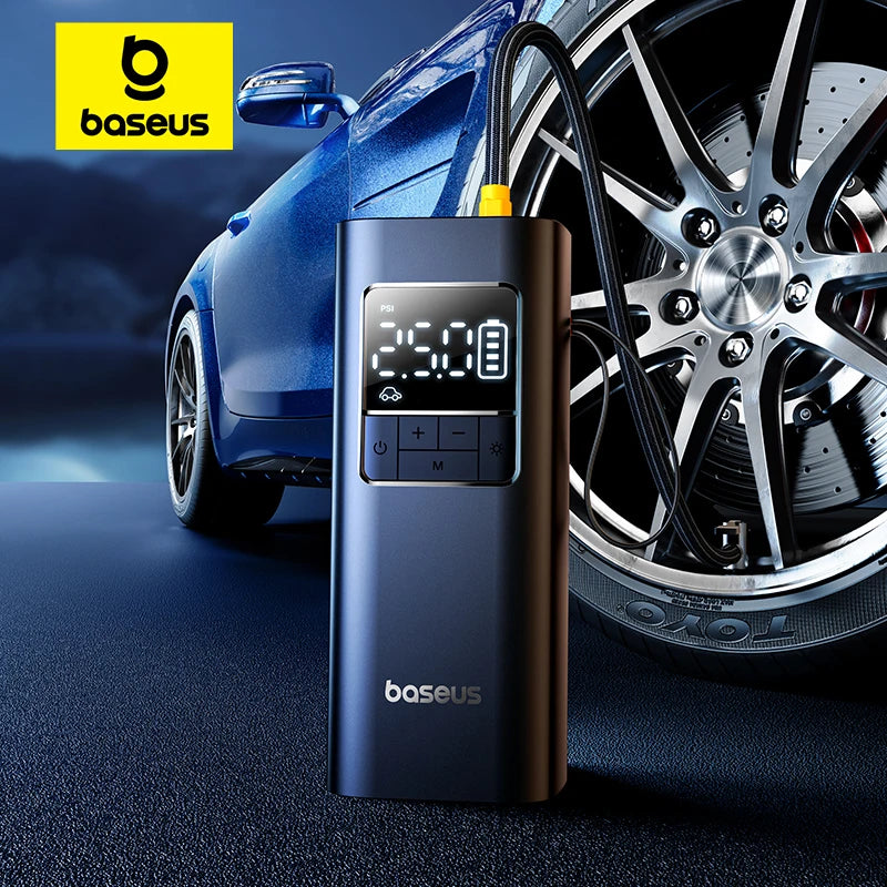 Baseus Pompa Aria Wireless Portatile Digitale 4000mAh Per Auto Moto Bici Gonfiaggio Veloce Controllo Digitale