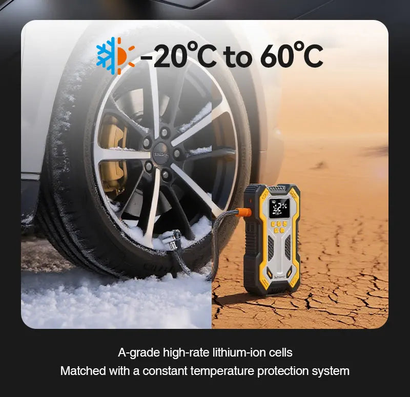 Avviatore Di Emergenza Con Compressore Aria Auto Portatile 7000A Booster 12V Gonfiaggio Pneumatici Automatico A 160 Psi