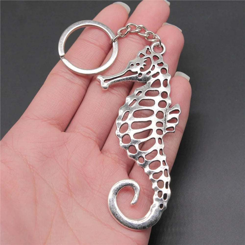 Portachiavi Tema Animali Marino Conchiglia Tartaruga Marina Cavalluccio Marino Polpo Calamari Stella Marina Sirena Regalo
