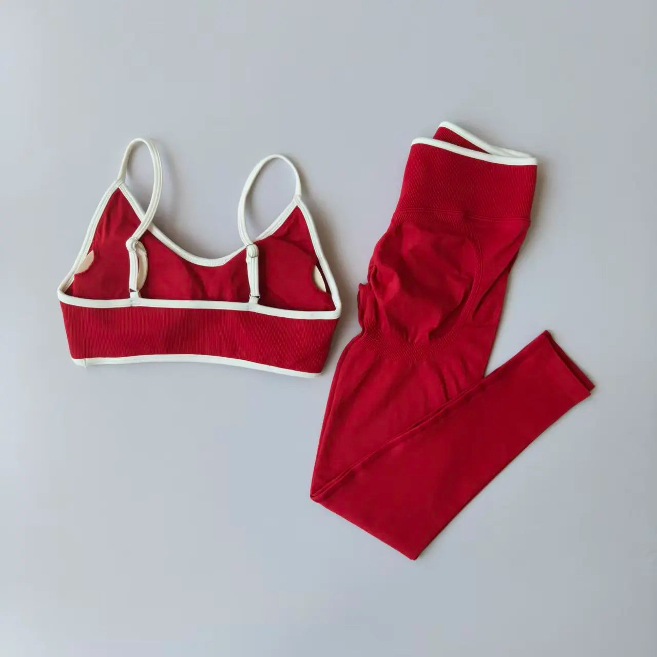 Set Da Allenamento Donna In Due Pezzi Leggings Senza Cuciture Vita Alta E Reggiseni Sportivi Con Spalline
