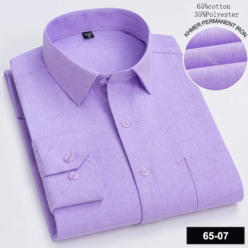 Novità Camicia Da Uomo Slim Fit Maniche Lunghe Formale Con Tasca Singola In Morbido Cotone Scozzese Per Ufficio